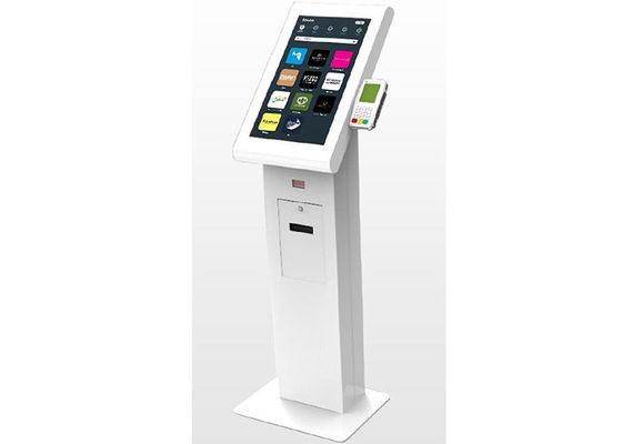 Payment info. kiosk self ordering kiosk with capacitive touch screen,camera, card reader, POS holder and thermal printer