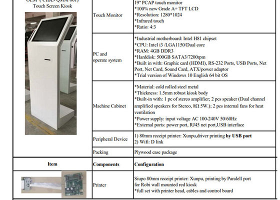 TOPADKIOSK 3G 4G LCD Digital Signage Self Payment Kiosk For Exhibition