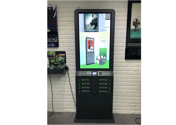 4-52 Bay cell phone charging power bank charging kiosk charging station lcd display screen touch screen support renting